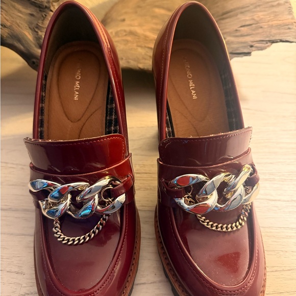 ANTONIO MELANI Burgundy Heeled Loafers - Picture 4 of 9